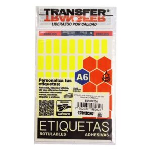 ETIQUETA ADHESIVA TAMA?O A6 8X20 MM AMARILLO TRANSFER