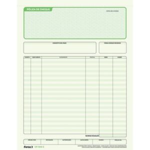 BLOCK POLIZA DE CHEQUE DUPLICADO CARTA 25 JUEGOS FORTEC MOD.CP-1013