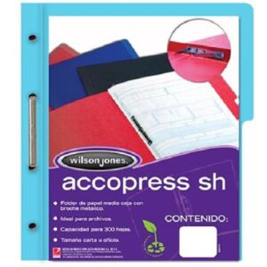CARPETA ACCOPRESS M/C NP CARTA AZUL CLARO PAQ. C/10