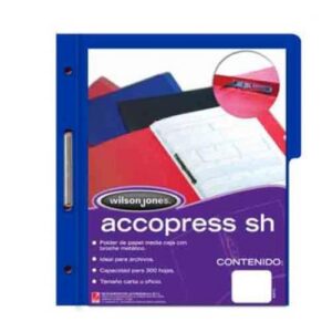 CARPETA ACCOPRESS M/C NP CARTA AZUL OBSCURO PAQ. C/10