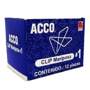 CLIP GIGANTE #1 MARIPOSA ACCO C/12 PAQ C/4