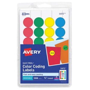ETIQUETA REDONDA REMOVIBLE LASER/INKJET. VARIOS COLS. ?". MOD.5472 AVERY