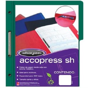 CARPETA ACCOPRESS M/C NP CARTA VERDE OBSCURO PAQ. C/10
