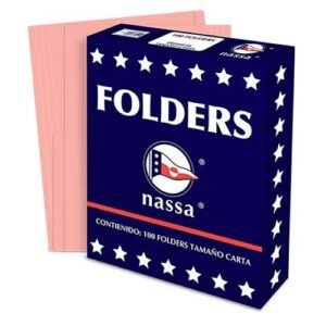 FOLDER NASSA 200 CARTA ROSA PAQ. C/100
