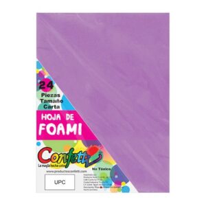 FOAMY CARTA MARCA CONFETTI MORADO PAQ C/24