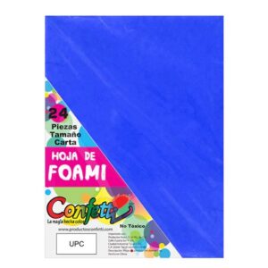 FOAMY CARTA MARCA CONFETTI AZUL REY PAQ C/24