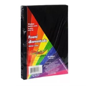 FOAMY CARTA MARCA CONFETTI NEGRO PAQ C/24