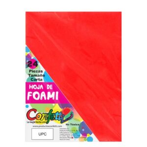 FOAMY CARTA MARCA CONFETTI ROJO PAQ C/24