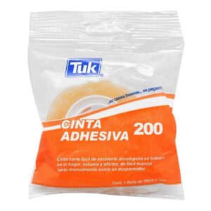 CINTA ADHESIVA TIPO 200 18 x 65 BOLSA NARANJA INDIVIDUAL TUK PIEZA