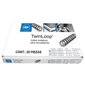 ARILLOS METALICOS 5/8 TWIN LOOP GBC 106-125 HJS C/20 NEGRO PIEZA