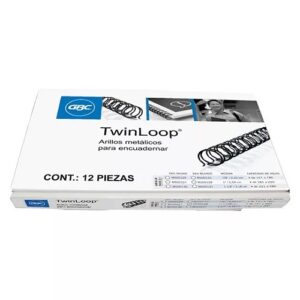 ARILLOS METALICOS 1 1/4 TWIN LOOP GBC 221-280 HJS C/12 NEGRO PIEZA