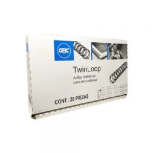 ARILLOS METALICOS 5/16 TWIN LOOP GBC NEGRO EN CAJA C/20 PIEZA