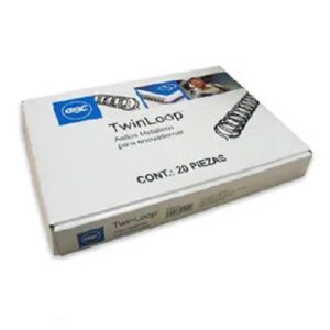 ARILLOS METALICOS 7/16 TWIN LOOP GBC NEGRO EN CAJA C/20 PIEZA