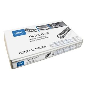 ARILLOS METALICOS 7/8 TWIN LOOP GBC NEGRO EN CAJA C/20 PIEZA