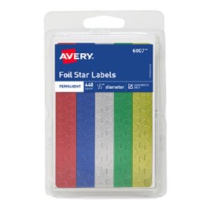 ETIQUETA ESTRELLAS DE COLORES 1/2" /1.2CM 440 AVERY