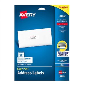 ETIQUETA INKJET BLANCA 1" X 2 5/8" / 2.5 X 6.7 CM 750 AVERY