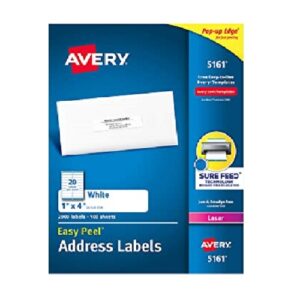 ETIQUETA LASER BLANCA - 1" X 4" / 2.5 X 10.2 CM 2.000 AVERY