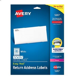 ETIQUETA LASER BLANCA - 1/2" X 1 3/4" / 1.3 X 4.5 CM 2000 AVERY