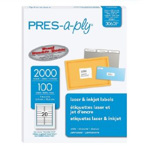 ETIQUETA LASER BLANCA PRESAPLY 2.5 X 10.2 CM 2.000 AVERY