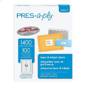 ETIQUETA LASER BLANCA PRESAPLY 3.39 X 10.16 CM 1.400 AVERY