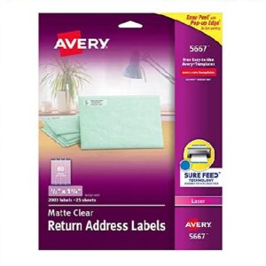 ETIQUETA LASER TRANSL?CIDA - 1/2" X 1 3/4" / 1.3 X 4.5 CM 80 AVERY