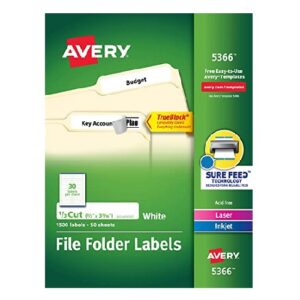 ETIQUETA LASER/INKJET BLANCA PARA FOLDER 1.69 X 8.73 CM 1.500 AVERY