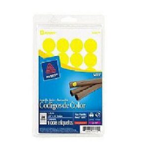 ETIQUETA REDONDA REMOVIBLE LASER/INKJET. AMARILLO. ?". 1.9 CM. 1.008 AVERY