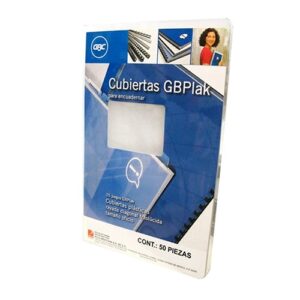 PASTAS P/ENGARGOLAR GBC T/CARTA GBPLAK RAYADO TRANSPARENTE C/50 PIEZA