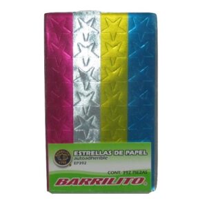 ESTRELLITAS DE PAPEL AUTOADHERIBLES MOD.EP392 BARRILITO PAQ. C/392