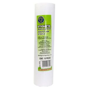 ETIQUETA MARCA PRECIO AUTOADHERIBLE 22X12 MM MOD.ET2212 BARRILITO TUBO C/10 BLANCA