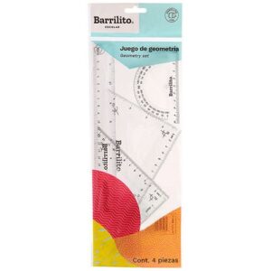JUEGO DE GEOMETRIA CON 5 PIEZAS MOD.7591 BARRILITO PIEZA