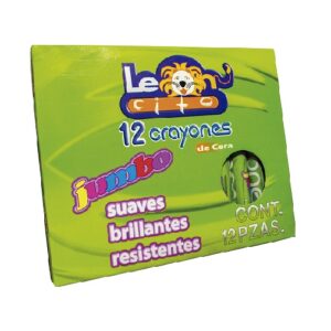 CRAYONES DE CERA C/12 ESTANDAR LEONCITO