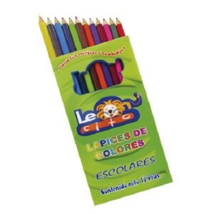 LAPICES DE COLORES LARGOS C/12 ESCOLAR LEONCITO
