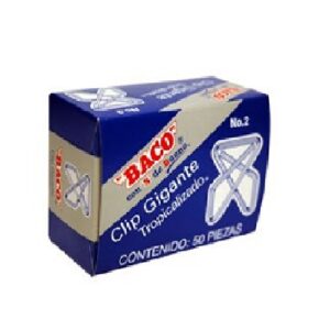 CLIP GIGANTE #2 MARIPOSA ZINCADO BACO CG-2 CAJA C/50 PIEZAS