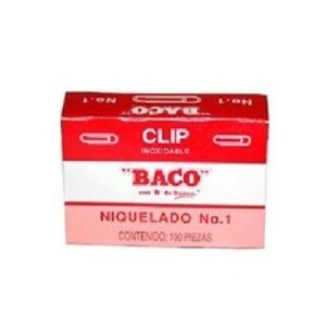 CLIP NIQUELADO #1 BACO CAJA C/100 PIEZAS