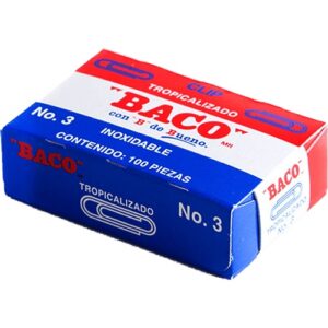CLIP TROPICALIZADO #3 BACO CAJA C/100 PIEZAS