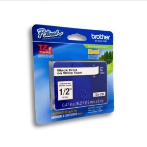 CINTA BROTHER TZ-231 NEGRO/BLANCO 12MM PT320/340/520/540 MOD. TZE231 PIEZA