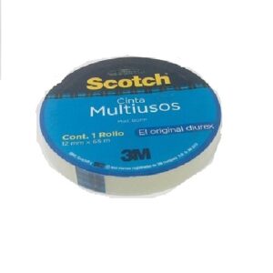 CINTA ADHESIVA POLIPROPILENO 3M SCOTCH TRANSPARENTE BOPP / 12mm X 33mm PIEZA