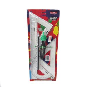 JUEGO DE GEOMETRIA MOD.ND5070 CON COMPAS ESCOLAR METALICO