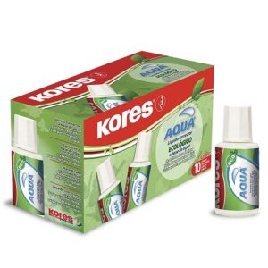 CORRECTOR EN BOTE BASE DE AGUA 20ML KORES CJ C/10 PIEZA