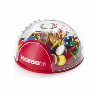 CHINCHETAS DE COLORES OFFICE BUBBLE BLISTER100 PIEZAKORES