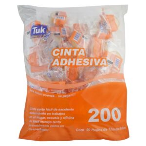 CINTA ADHESIVA 200 12MM X 10M TUK PQ C/50 PIEZA