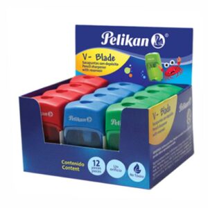 SACAPUNTAS CON DEPOSITO V-BLADE COLORES PELIKAN BLISTER C/1