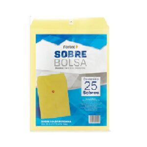 SOBRES BOLSA CARTA C/RONDANA 23.0 X 30.5 CM FORTEC B-23-MR PQ C/ 25 PZ